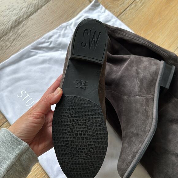 Stuart Weitzman Lowland Suede OTK Boots Grey Size 7.5 - Picture 7 of 9